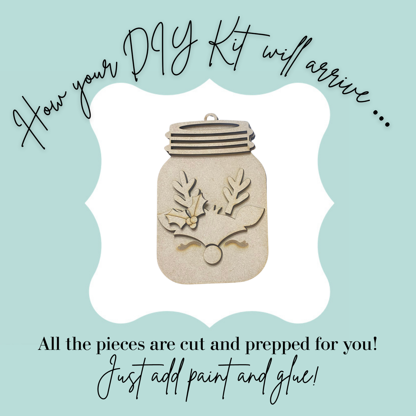 Reindeer Mason Jar DIY Ornament Kit