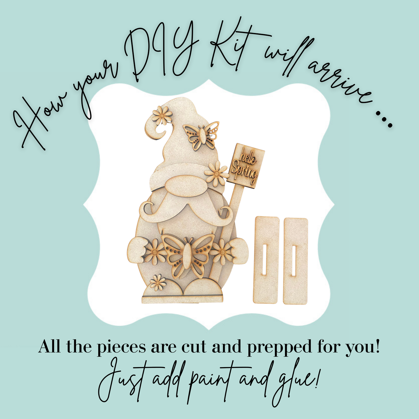 Hello Spring Gnome Shelf Sitter DIY Kit
