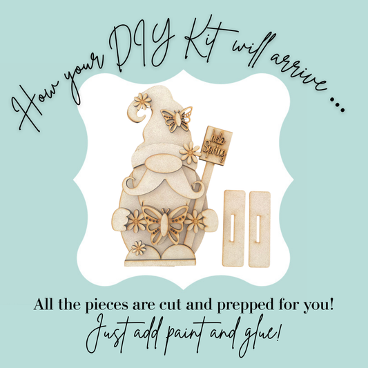 Hello Spring Gnome Shelf Sitter DIY Kit