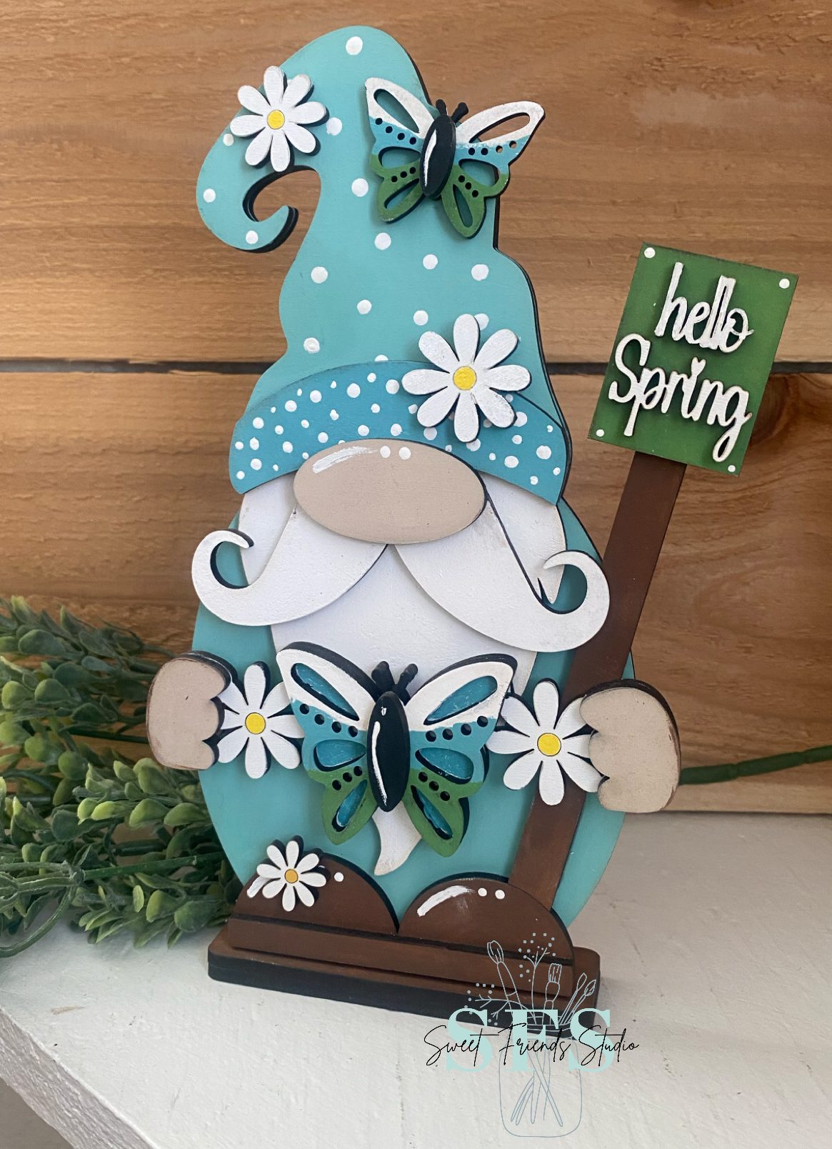Hello Spring Gnome Shelf Sitter DIY Kit