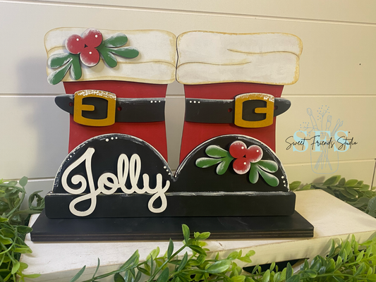 Jolly Santa Boots Shelf Sitter DIY Kit